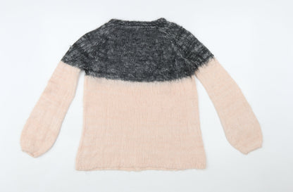 LFT Womens Multicoloured Acrylic Crew Neck Long Sleeve Pullover Jumper Size M