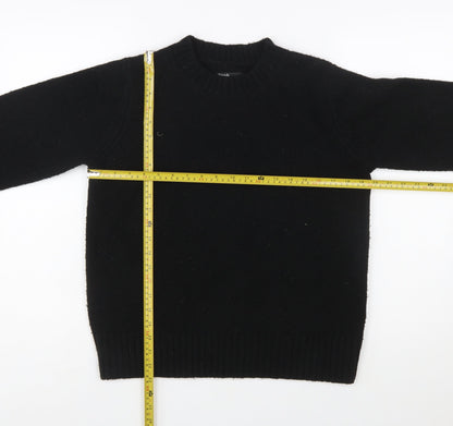 Friends Like These Womens Black Embroidered Wool Blend Jumper UK 10