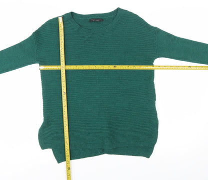 Tahari Women's Green Merino Wool Acrylic Button Back Cardigan Size M