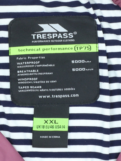 Trespass Women’s Purple Waterproof Hooded Rain Coat Size 18