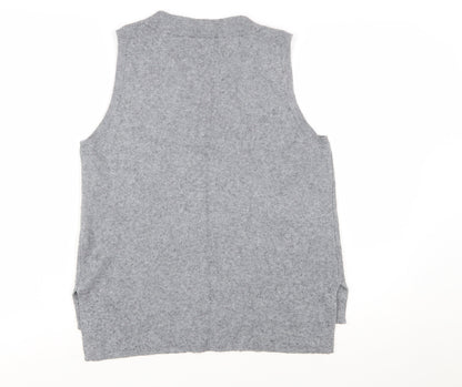 Vila Womens Grey V-Neck Knit Sleeveless Vest Jumper Size L