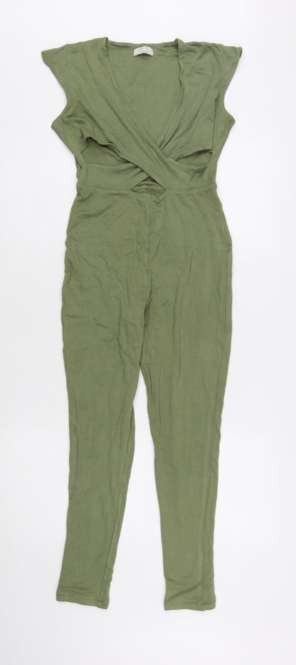 Oh Polly Women’s Green Sleeveless Wrap Slim Jumpsuit Size 12