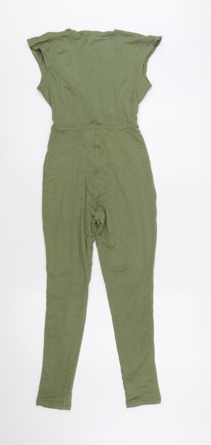 Oh Polly Women’s Green Sleeveless Wrap Slim Jumpsuit Size 12