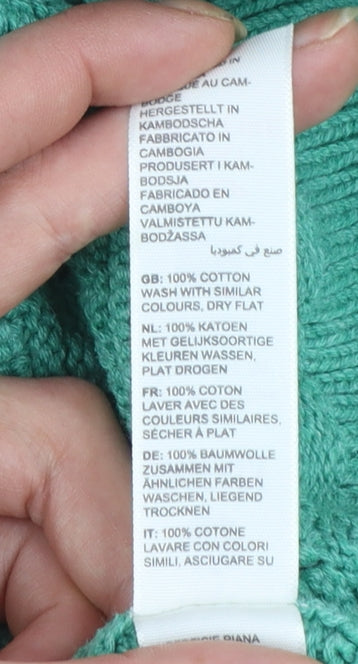 FatFace Womens Green Cotton Knit Crew Neck Jumper UK 10
