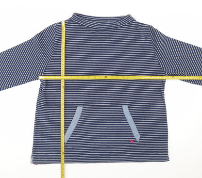 Country Rose Women Blue Striped Long Sleeve Tunic Top L