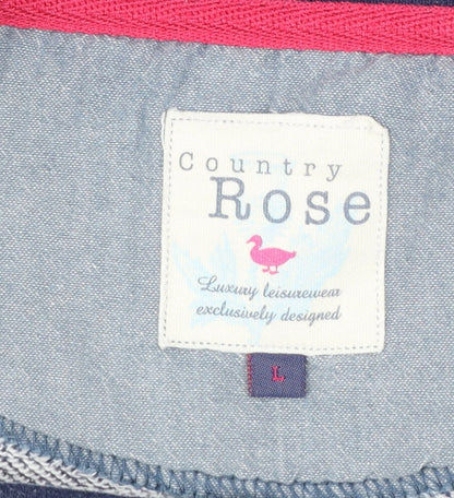 Country Rose Women Blue Striped Long Sleeve Tunic Top L