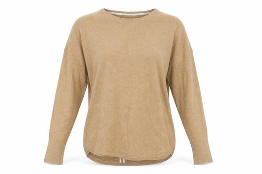 Joules Women’s Beige Crew Neck Cotton Blend Relaxed Jumper Size 10