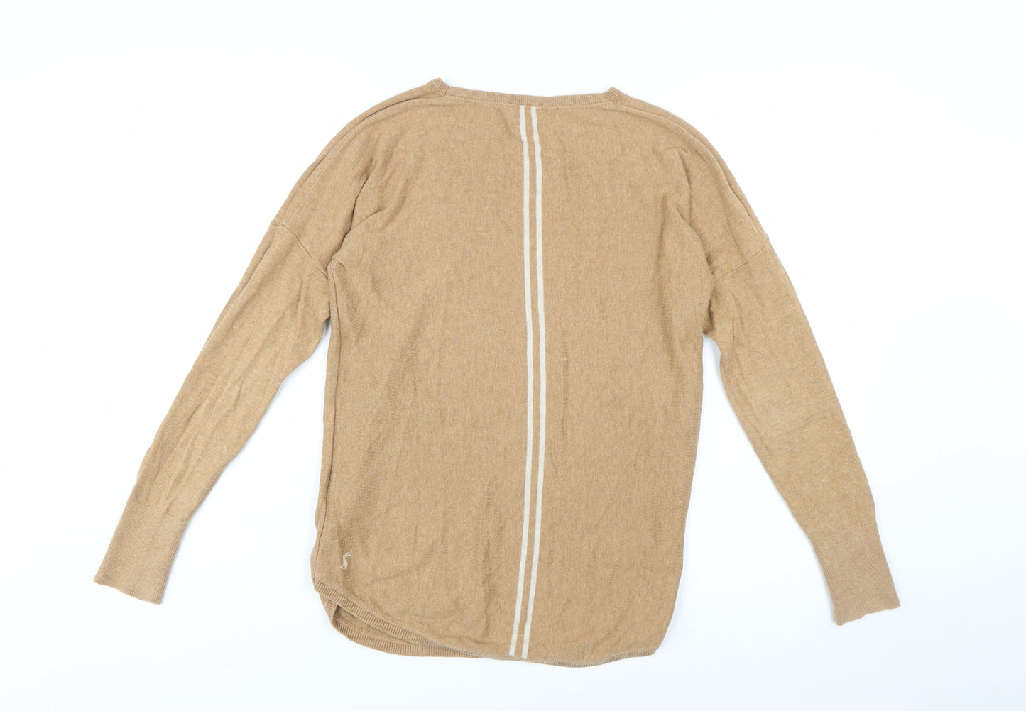 Joules Women’s Beige Crew Neck Cotton Blend Relaxed Jumper Size 10