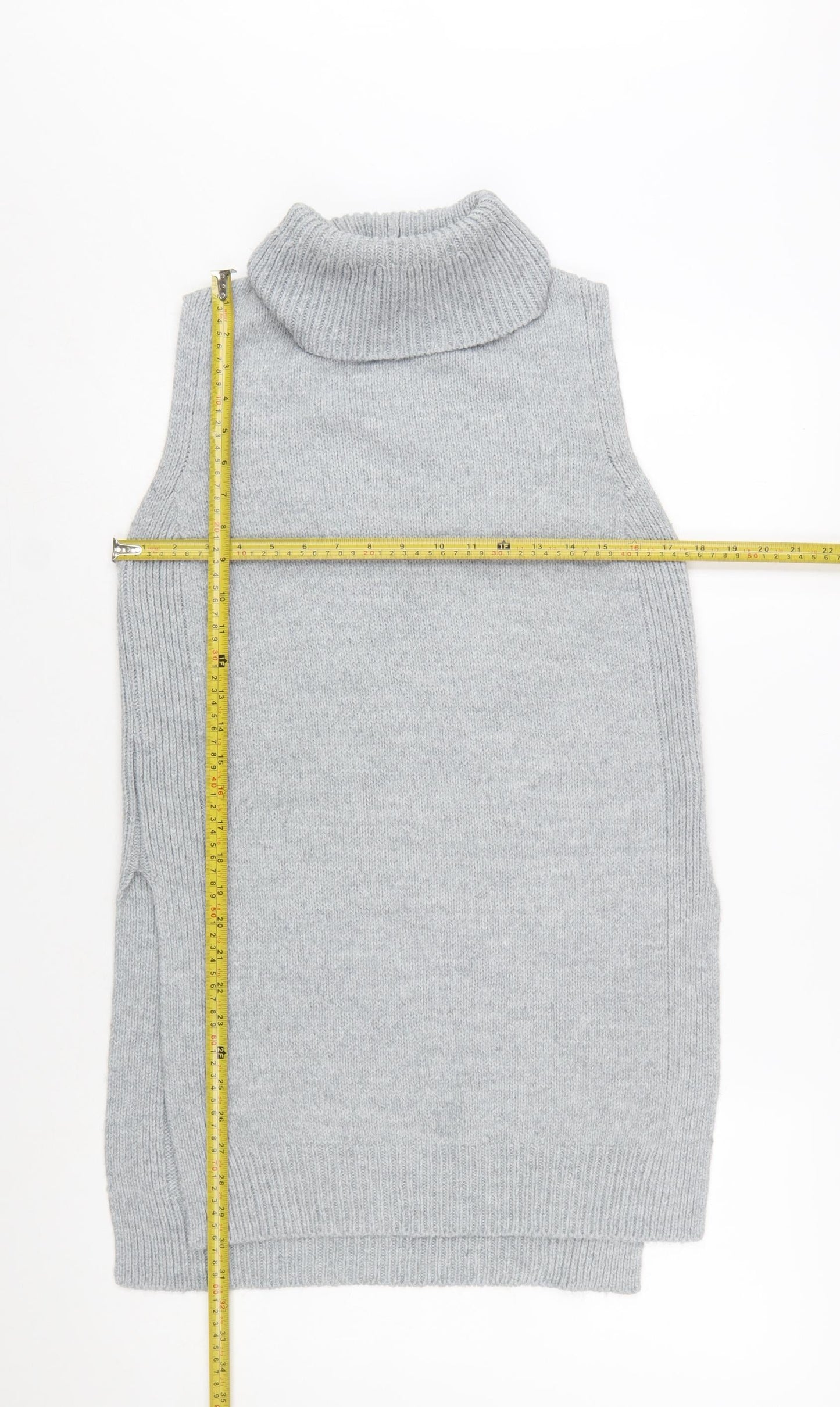 Next Women’s Grey Roll Neck Sleeveless Knit Jumper Vest Size 8