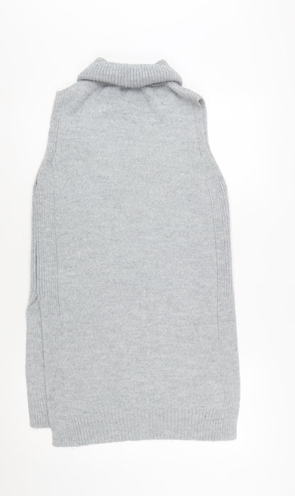 Next Women’s Grey Roll Neck Sleeveless Knit Jumper Vest Size 8