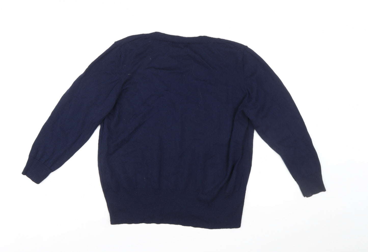 John Lewis Women Blue Merino Wool Round Neck Jumper Size 18