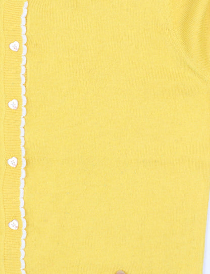 Joe Browns Women's Yellow Cardigan Size 8 Crew Neck Knit Jumper