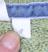 White Stuff Women's Green Cable-Knit Cotton Jumper Size 8