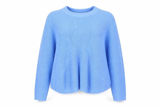 French Connection Women Blue Cotton Chunky Knit Pullover Jumper M