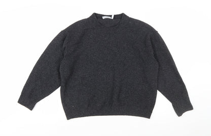 Weekday Womens Grey Wool Blend Crew Neck Pullover Jumper Size S