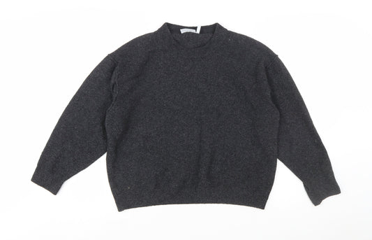 Weekday Womens Grey Wool Blend Crew Neck Pullover Jumper Size S