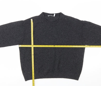 Weekday Womens Grey Wool Blend Crew Neck Pullover Jumper Size S