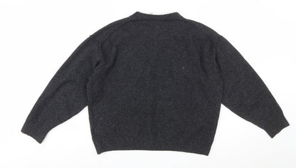 Weekday Womens Grey Wool Blend Crew Neck Pullover Jumper Size S