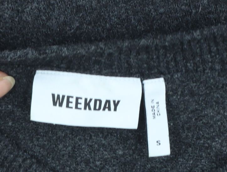 Weekday Womens Grey Wool Blend Crew Neck Pullover Jumper Size S