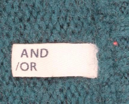 AND/OR Women's Blue Striped Wool Blend Chunky Knit Jumper Size 18