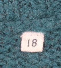 AND/OR Women's Blue Striped Wool Blend Chunky Knit Jumper Size 18