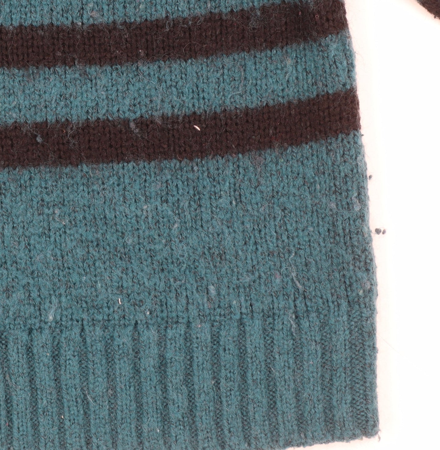 AND/OR Women's Blue Striped Wool Blend Chunky Knit Jumper Size 18