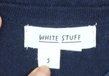 White Stuff Women’s Blue Long Sleeve Knit Cardigan Size S