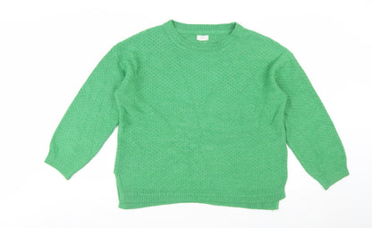 FatFace Women Green Crew Neck Knit Jumper Size 14