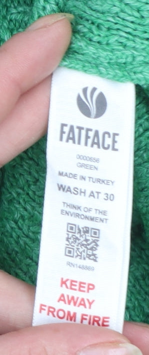FatFace Women Green Crew Neck Knit Jumper Size 14