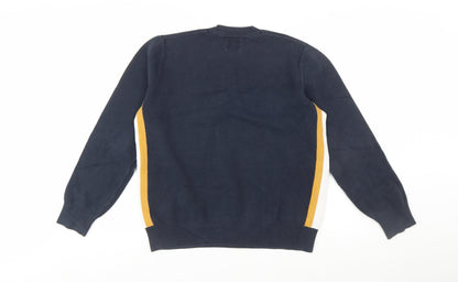 Kin Women's Blue Crew Neck Cotton Pullover Jumper Size M
