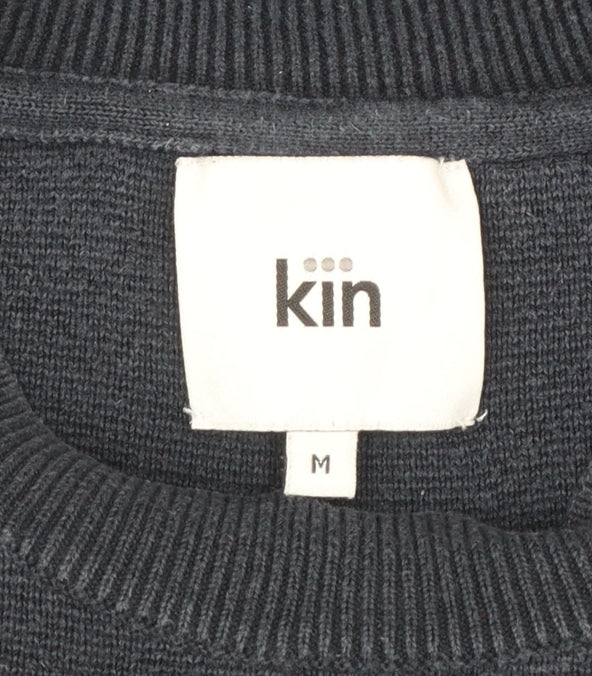 Kin Women's Blue Crew Neck Cotton Pullover Jumper Size M