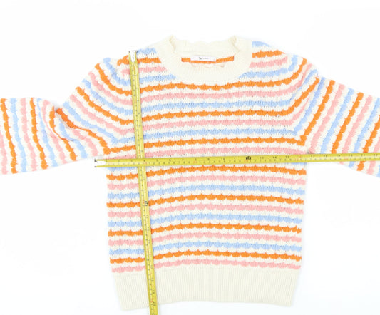 Tu Women Multicoloured Striped Knit Jumper Size 8 Pullover