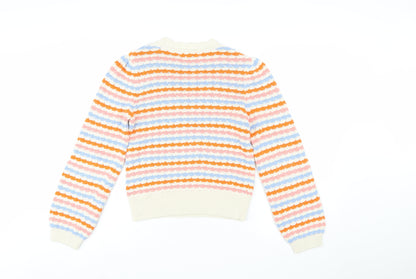 Tu Women Multicoloured Striped Knit Jumper Size 8 Pullover