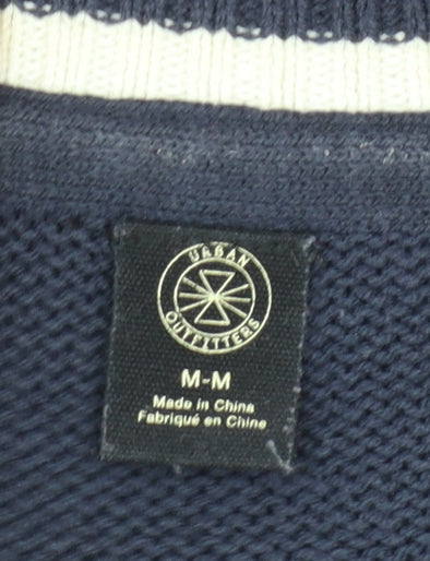 Urban Outfitters Women's Blue V-Neck Striped Pullover Jumper Size M