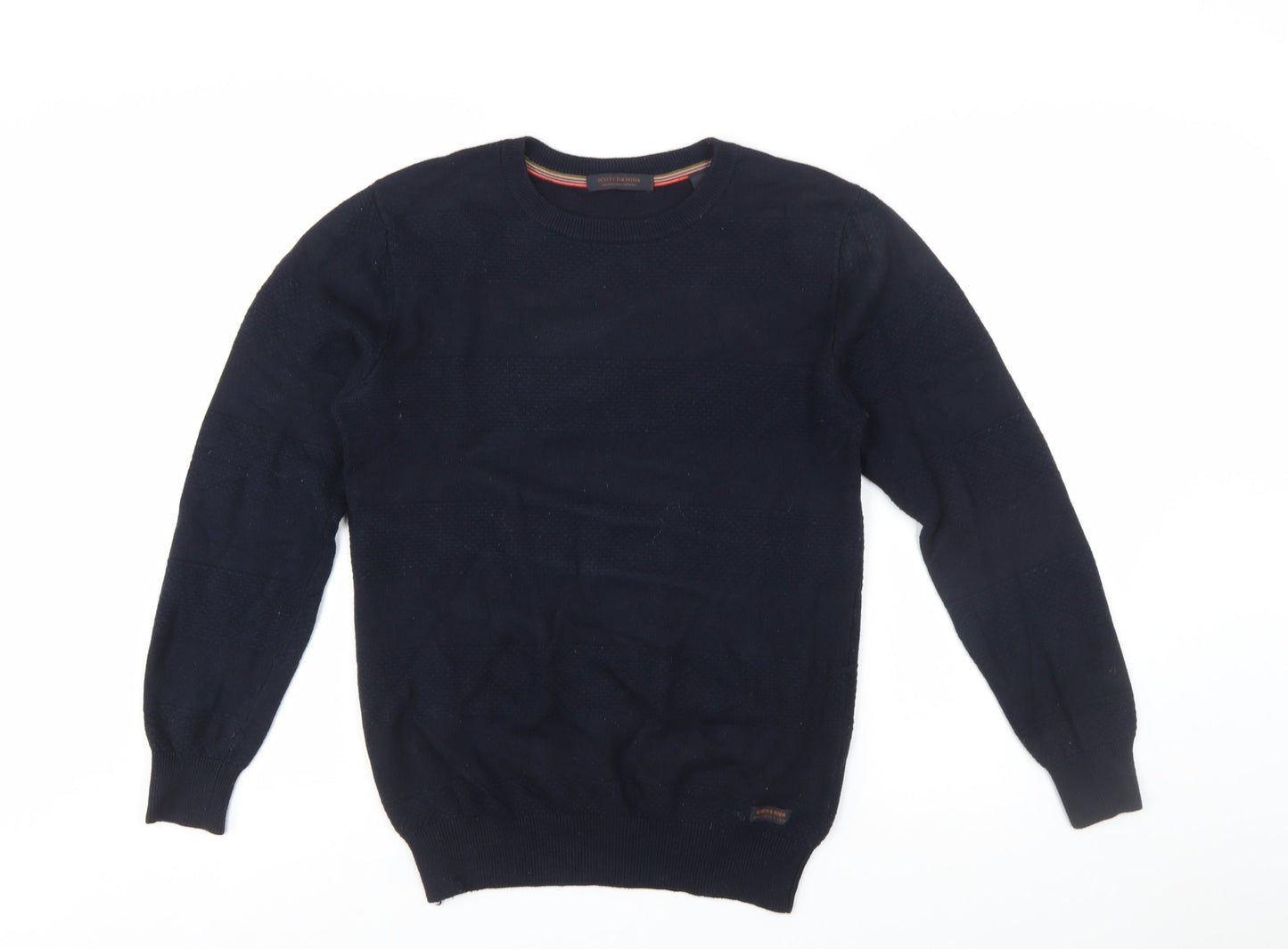 Scotch & Soda Men's Navy Blue Medium Crew Neck Pullover Jumper