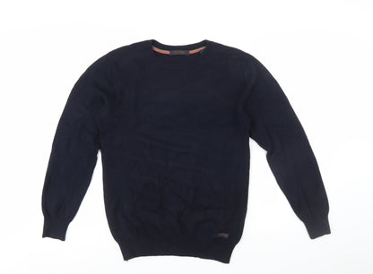 Scotch & Soda Men's Navy Blue Medium Crew Neck Pullover Jumper