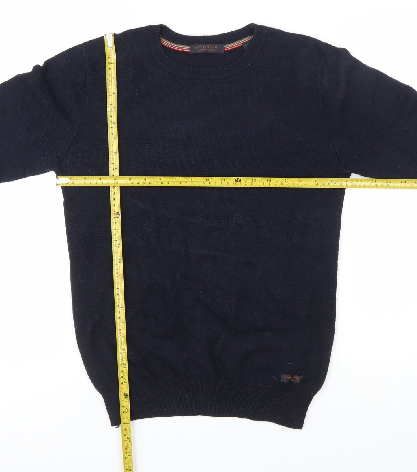 Scotch & Soda Men's Navy Blue Medium Crew Neck Pullover Jumper