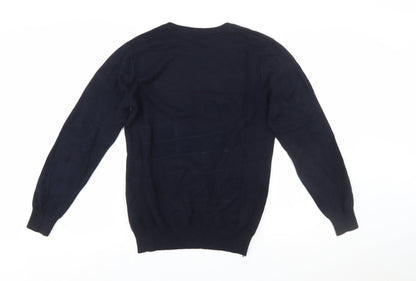 Scotch & Soda Men's Navy Blue Medium Crew Neck Pullover Jumper