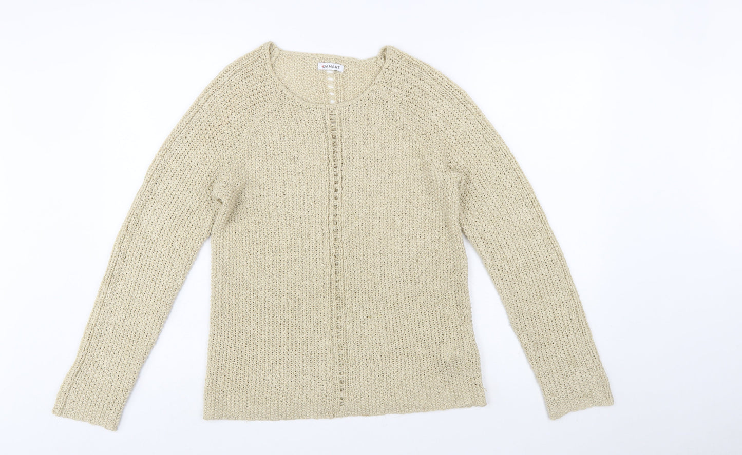 Damart Women Beige Open-Knit Pullover Jumper Size S