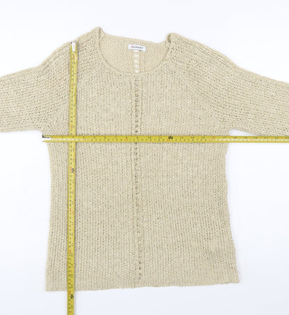 Damart Women Beige Open-Knit Pullover Jumper Size S