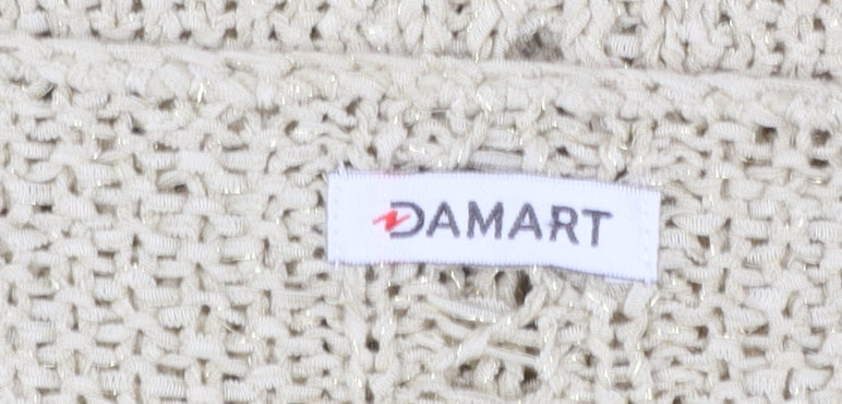 Damart Women Beige Open-Knit Pullover Jumper Size S