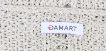 Damart Women Beige Open-Knit Pullover Jumper Size S