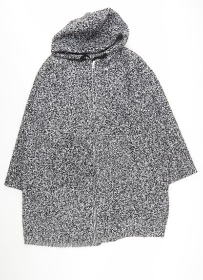 Beloved Woman Grey Hooded Full Zip Cardigan L Soft Knit