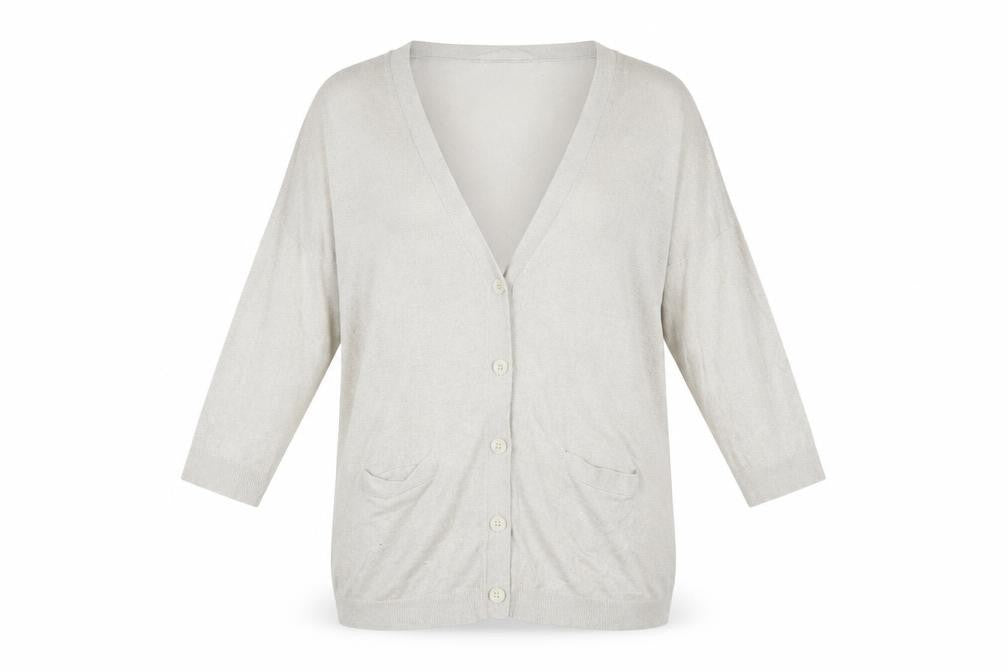 French Connection Women's Beige L Cardigan Knit Viscose Blend