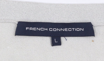 French Connection Women's Beige L Cardigan Knit Viscose Blend