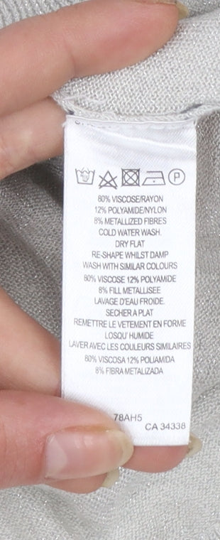 French Connection Women's Beige L Cardigan Knit Viscose Blend