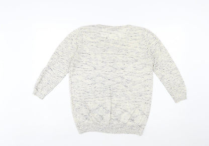 Warehouse Womens Beige Aztec Knit Pullover Jumper Size 12