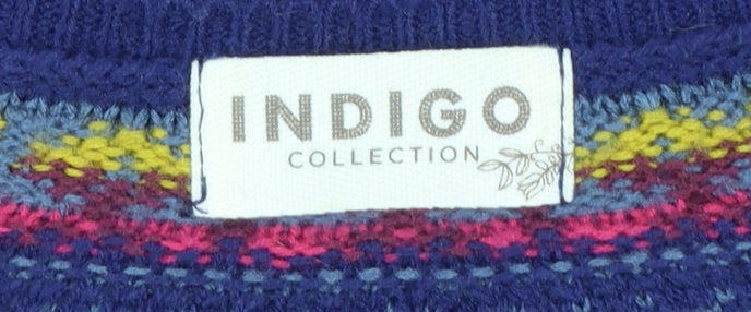 Marks and Spencer Women Blue Fair Isle Cardigan UK 20 Wool Blend
