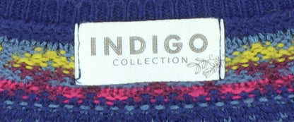 Marks and Spencer Women Blue Fair Isle Cardigan UK 20 Wool Blend