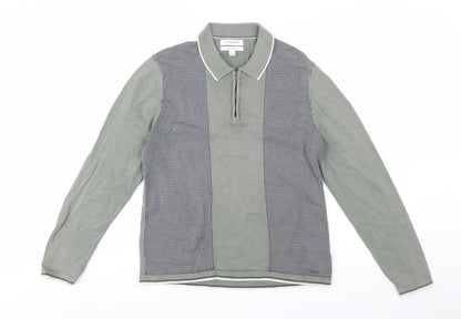 Marks and Spencer Autograph Men's Grey Collared Long Sleeve Pullover Jumper M